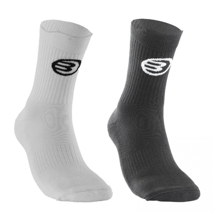 Bullpadel BP-2412 White Black Socks 2 Pairs