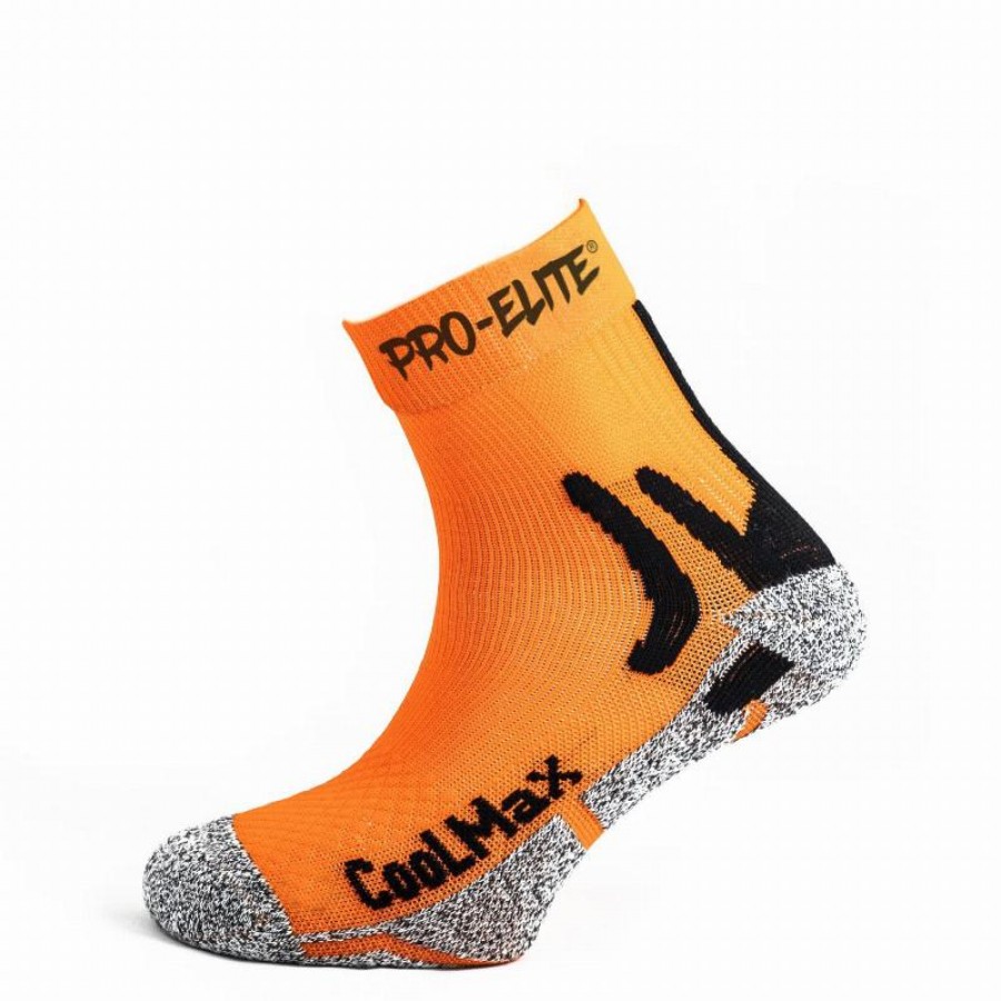 Calcetines Pro Elite Coolmax Naranja 1 Par