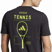 Camiseta Adidas Tennis Category Graphic Negro Limon