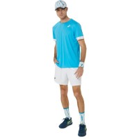 Camiseta Asics Court Aqua Blanco Brillante