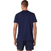 Camiseta Asics Court Stripe Marino Negro