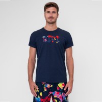 Camiseta Bidi Badu Wild Arts Chill Azul Oscuro Rojo Mix