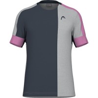 Camiseta Head Play Tech Rosa Gris