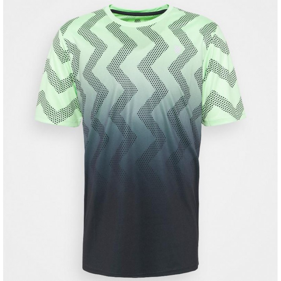 Kswiss Hypercourt Print Crew Green Neon Soft T-Shirt