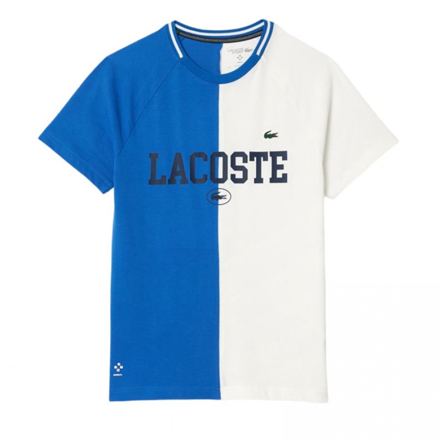 Camiseta Lacoste Daniil Medvedev Azul Blanco