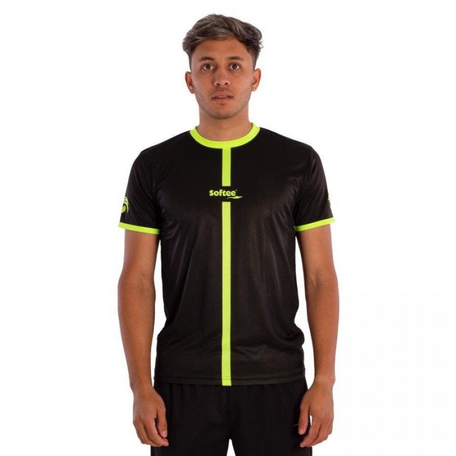 Camiseta Softee Tipex Negro Amarillo Fluor