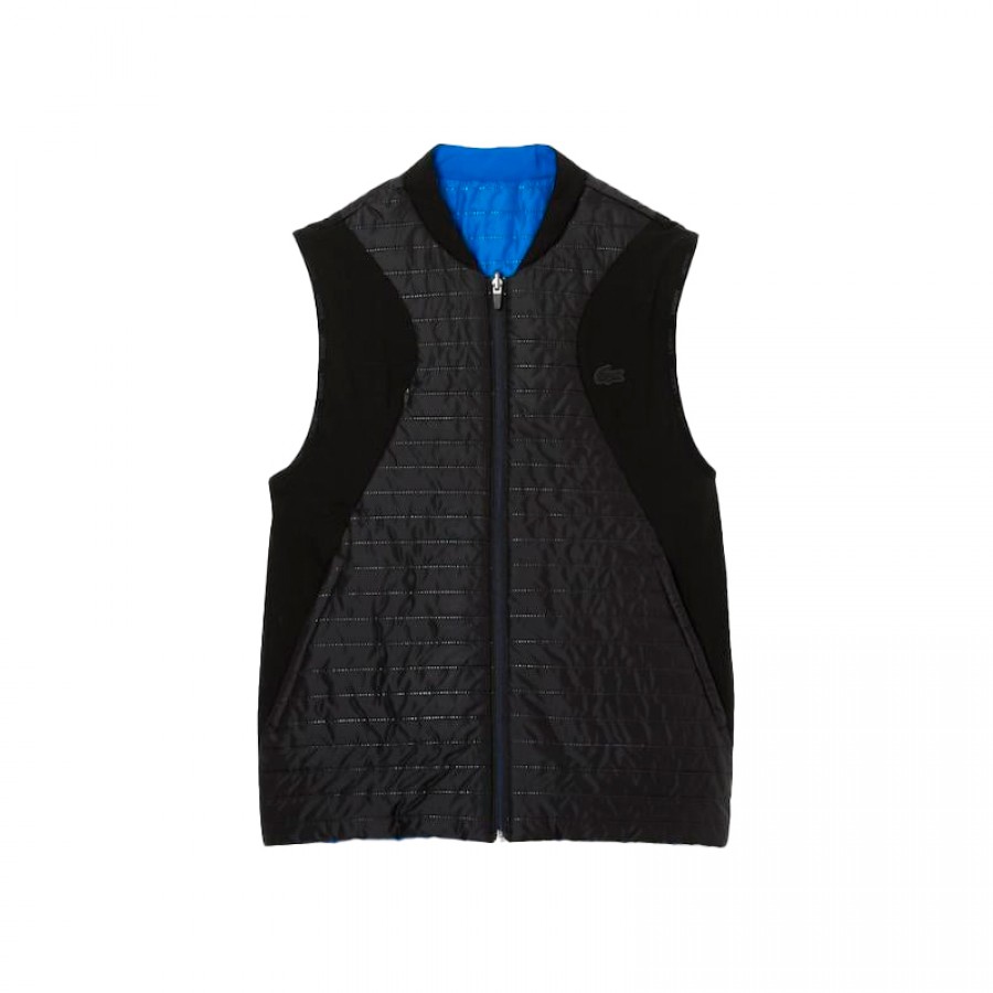 Chaleco Lacoste Sport Acolchado Reversible Negro Azul