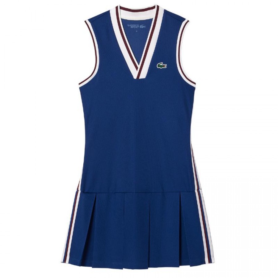 Vestido Lacoste Sport Pique Azul Marino Burdeos