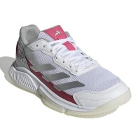 Zapatillas Adidas Courtquick Padel Blanco Plata Rosa Mujer