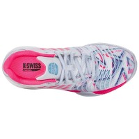 Zapatillas Kswiss Express Light 3 HB Padel Gris Blanco Rosa Neon Mujer